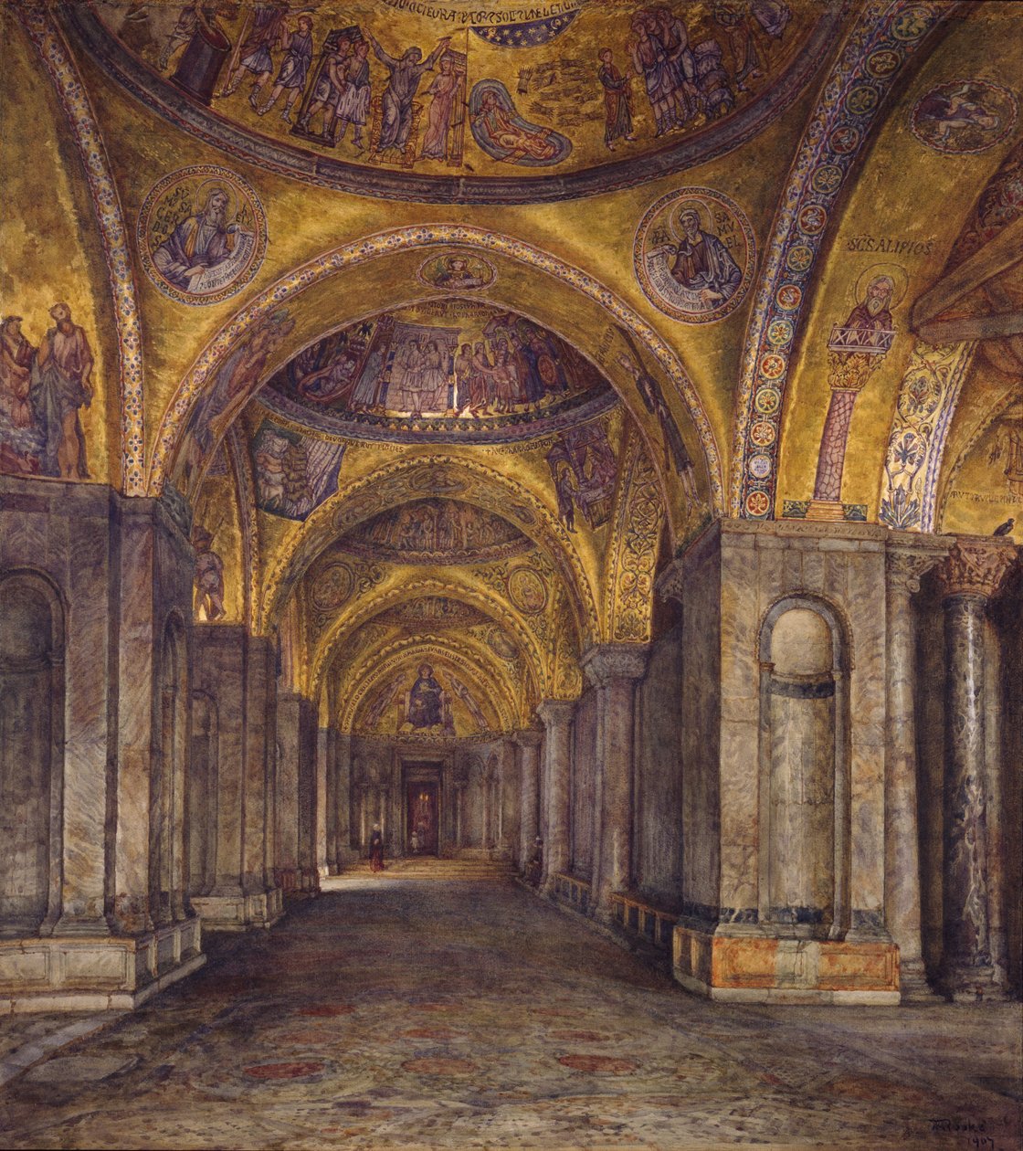 威尼斯-圣马克北中庭，1907年 作者 托马斯·马修斯·鲁克