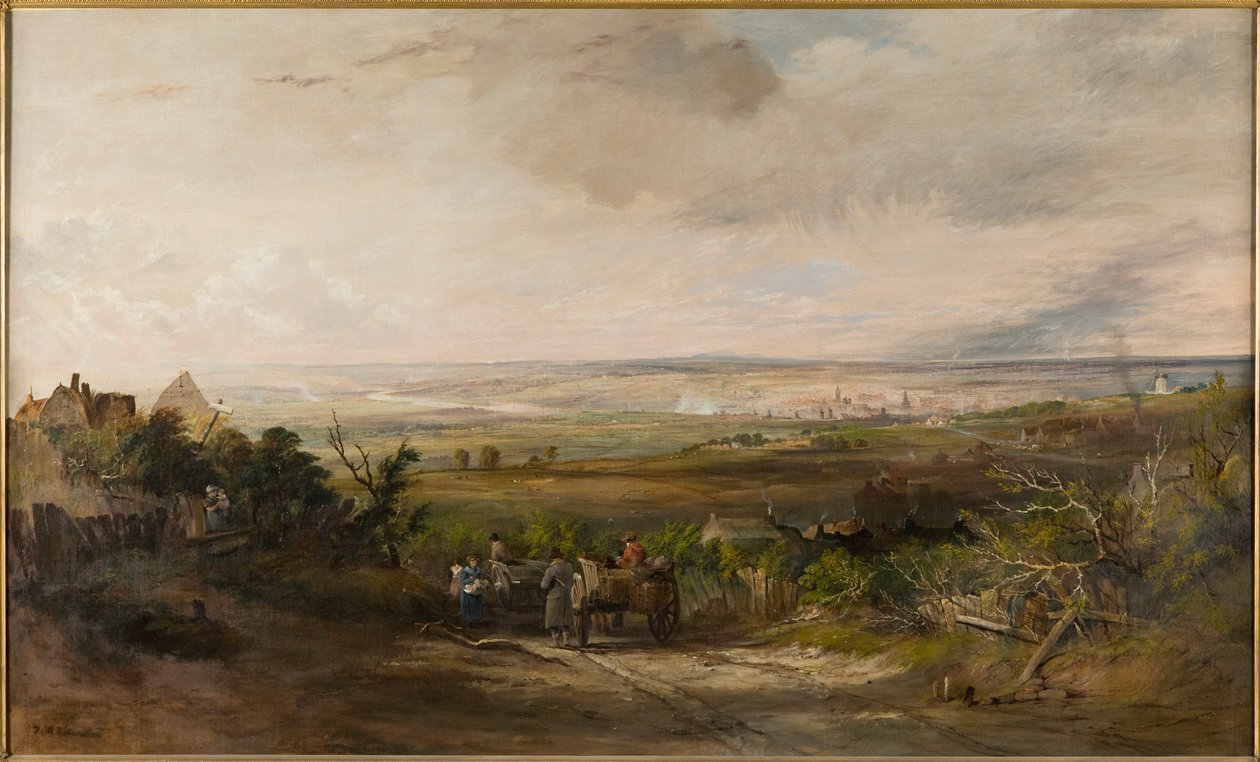 来自Gateshead Fell的纽卡斯尔，1816年 作者 托马斯·迈尔斯·理查森