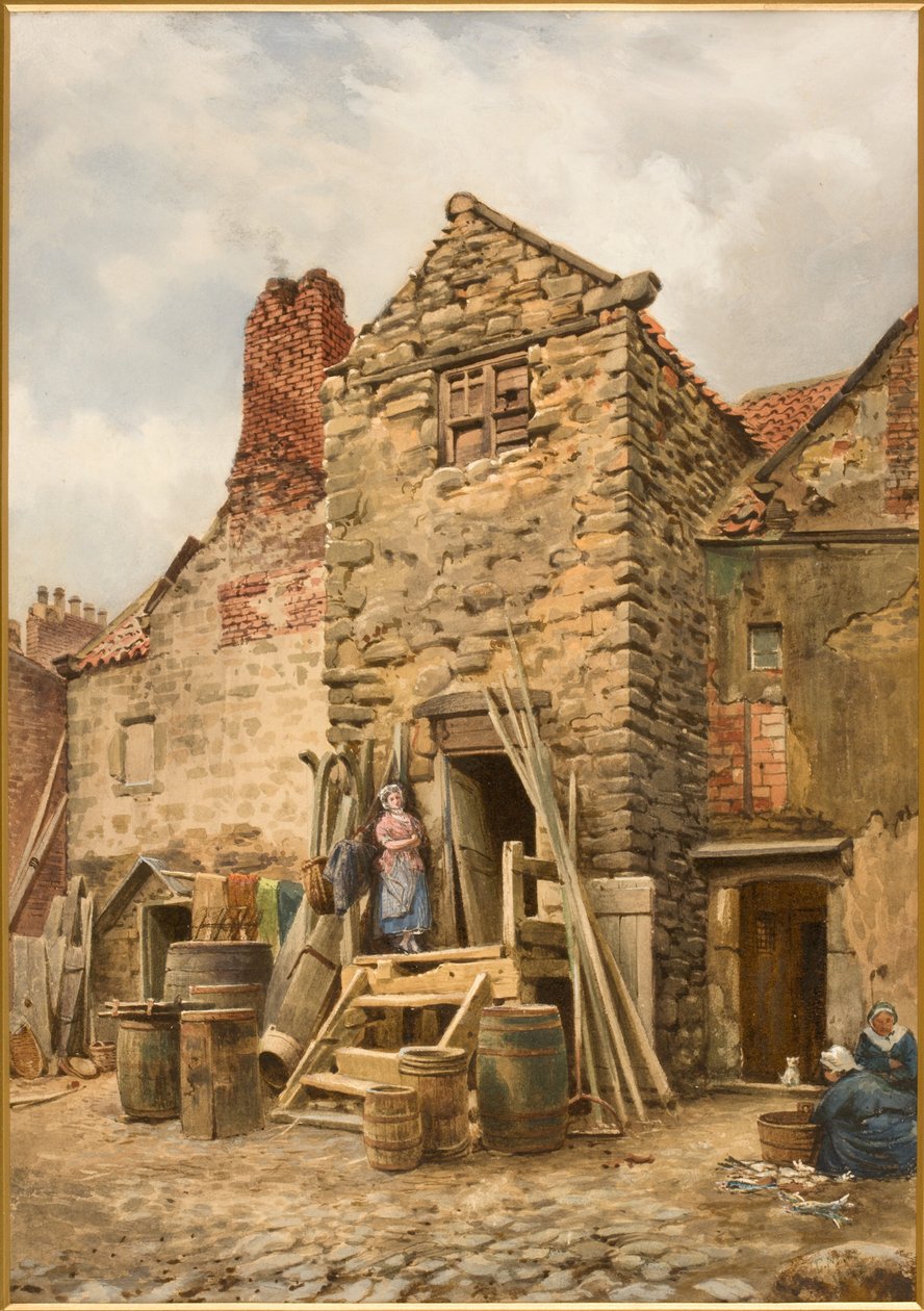 老麻雀厅，Cullercoats（bodycolour，铅笔和wc在纸上） 作者 托马斯·迈尔斯·理查森