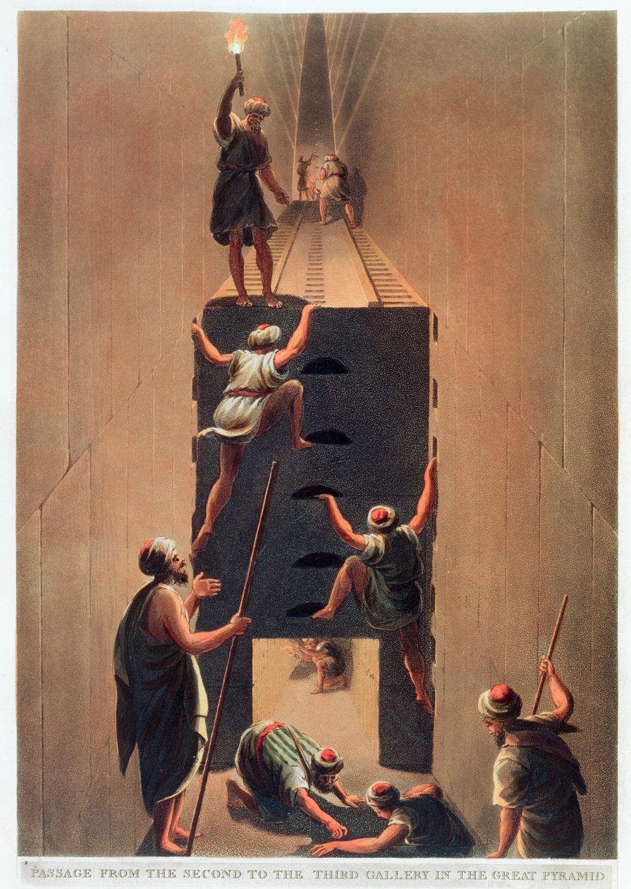 大金字塔第二展厅到第三展厅的通道》，埃及吉萨，1802年 作者 托马斯·米尔顿
