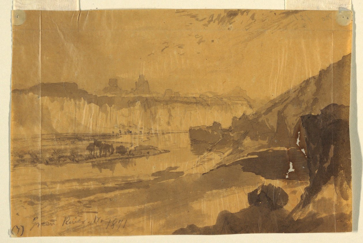 绘图，怀俄明州绿河，1871 年 作者 托马斯·莫兰