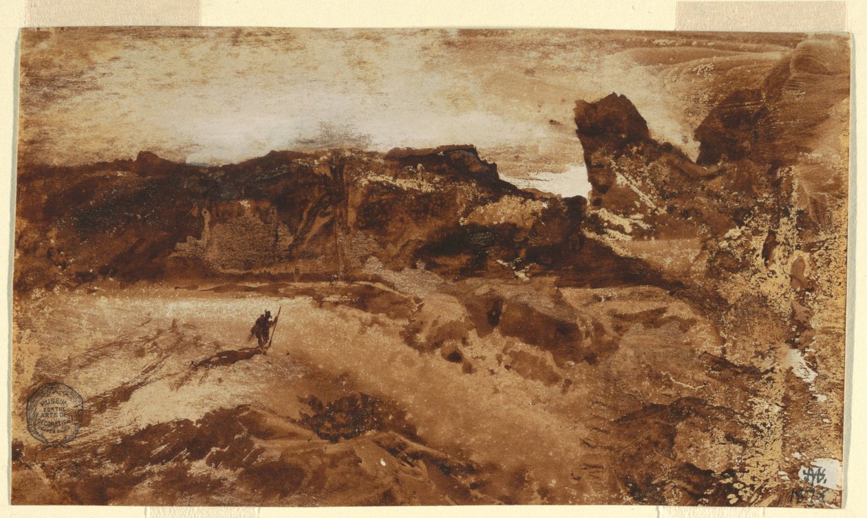 绘画，亚利桑那州的沙漠中，1878 年 作者 托马斯·莫兰