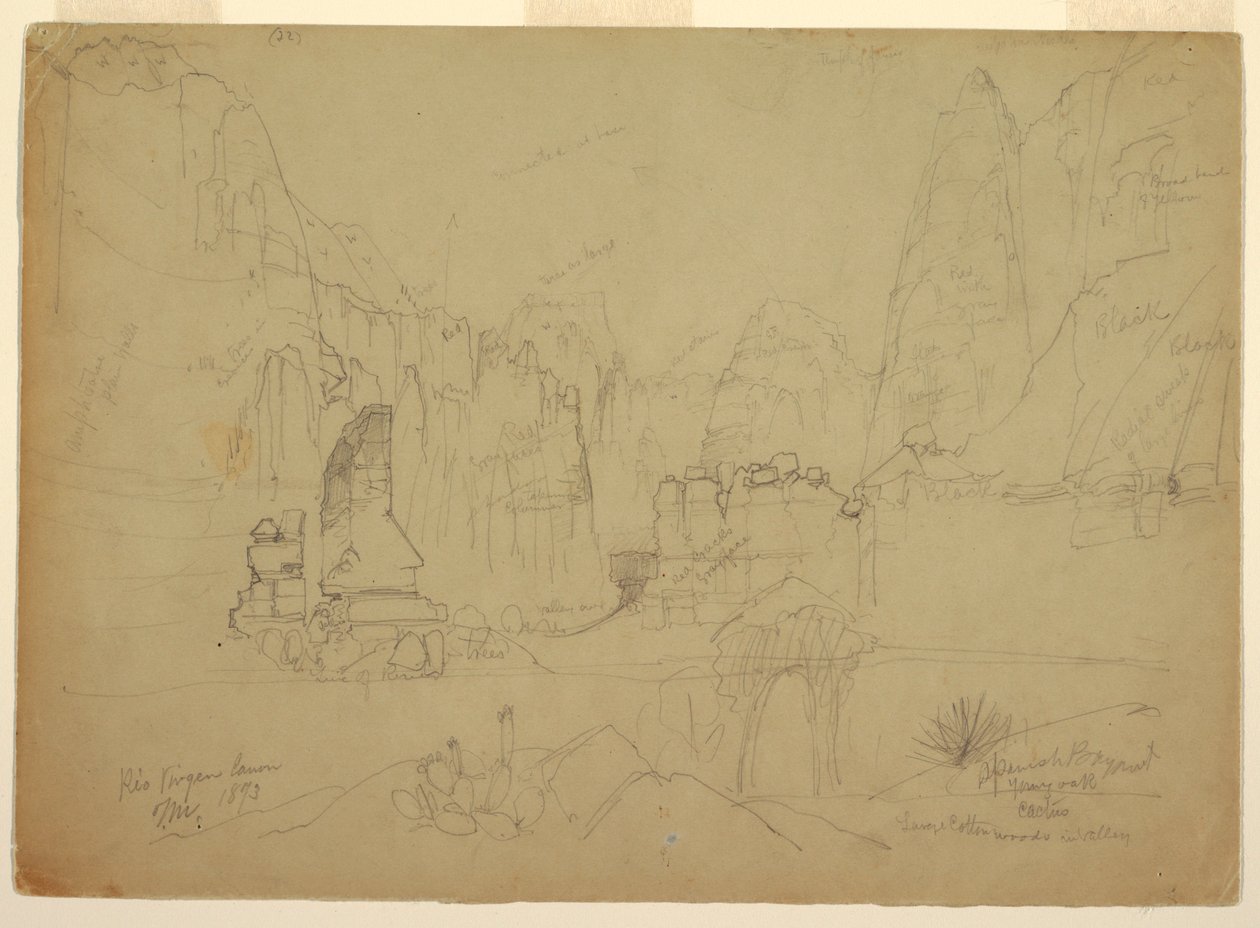绘图，南犹他州里奥维京峡谷，1873 年 作者 托马斯·莫兰