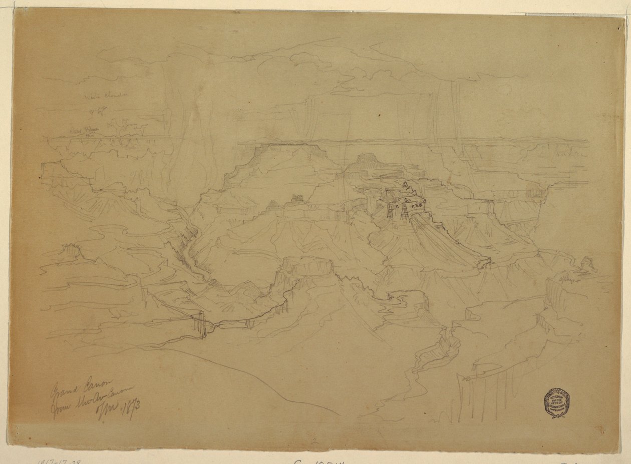 绘画，雨中的大峡谷，1873 年 作者 托马斯·莫兰