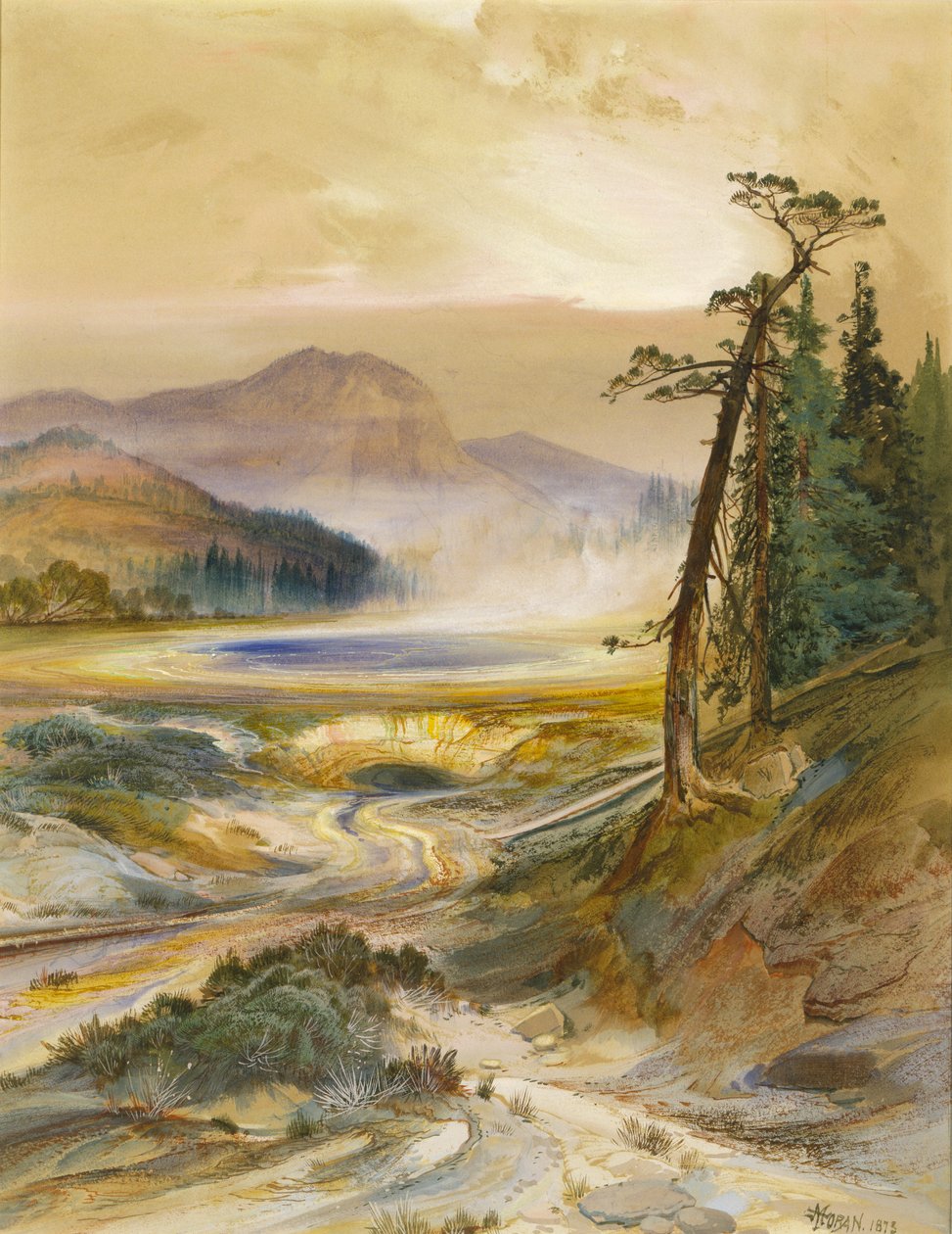 黄石公园Excelsior间歇泉，1873年。 作者 托马斯·莫兰