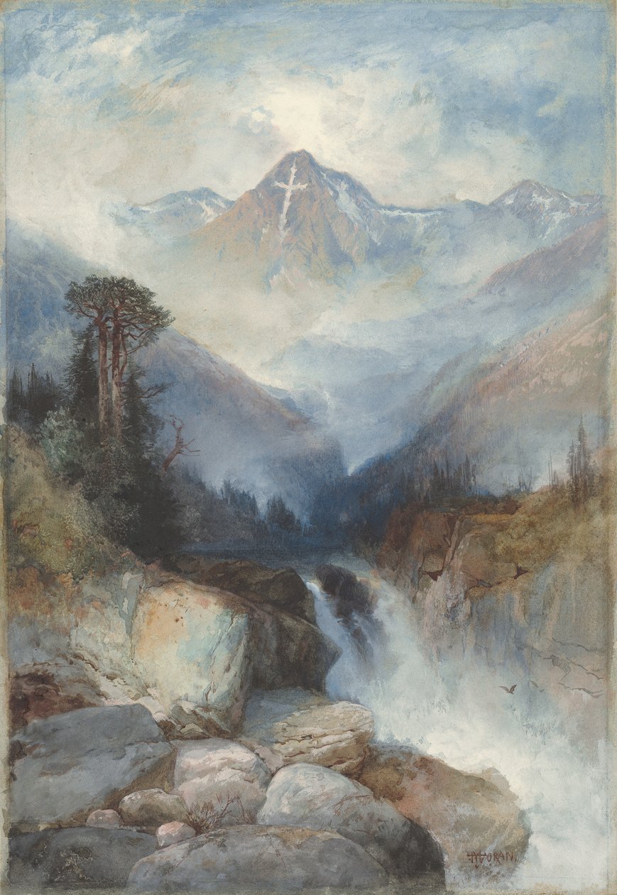 圣十字山，1890年（水彩和水粉石墨） 作者 托马斯·莫兰