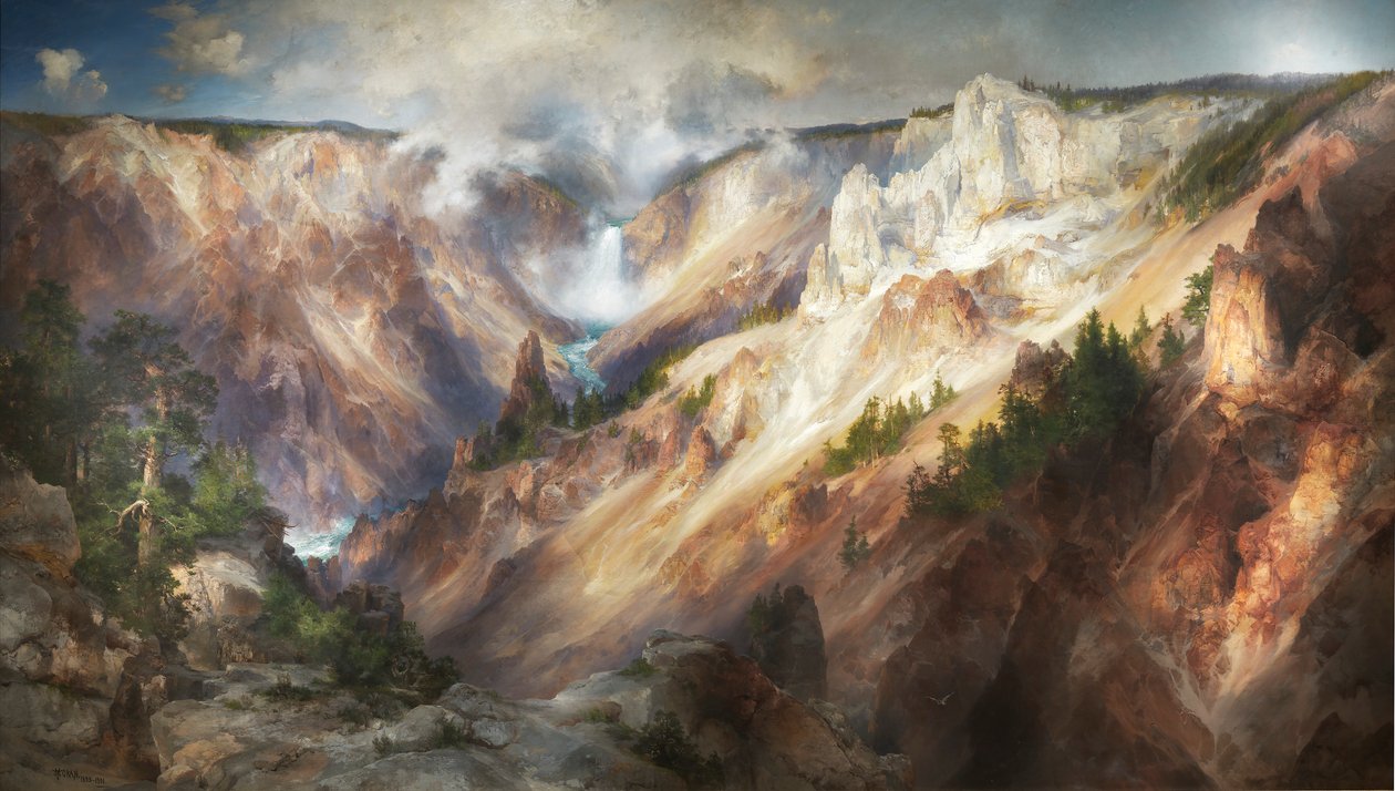 黄石公园大峡谷，1893-1901。 作者 托马斯·莫兰