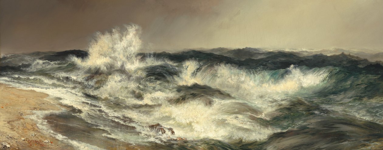 多么响亮的大海》，1884年。 作者 托马斯·莫兰