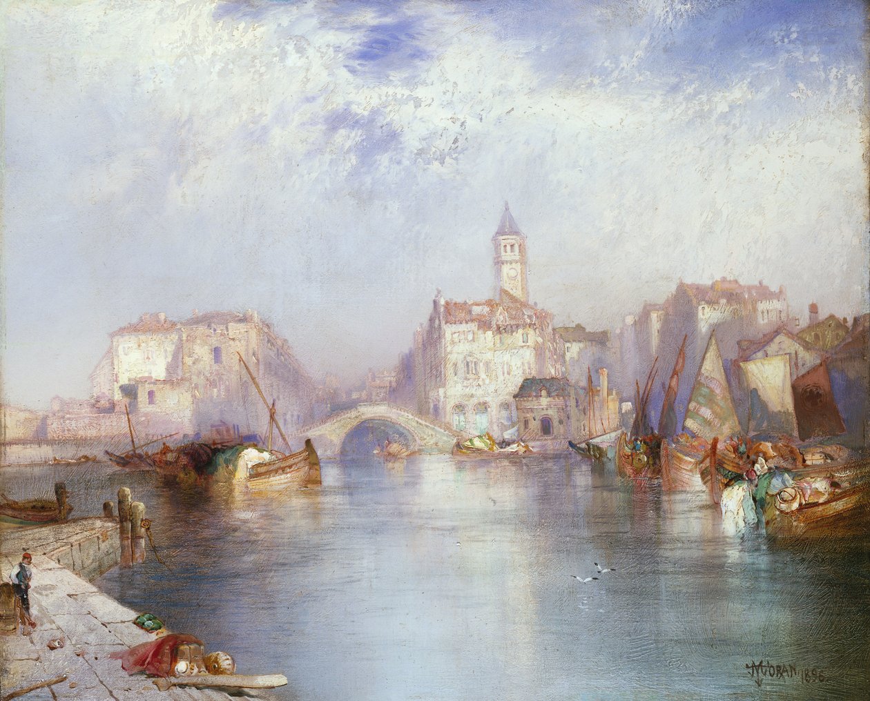 威尼斯运河，1896年 作者 托马斯·莫兰