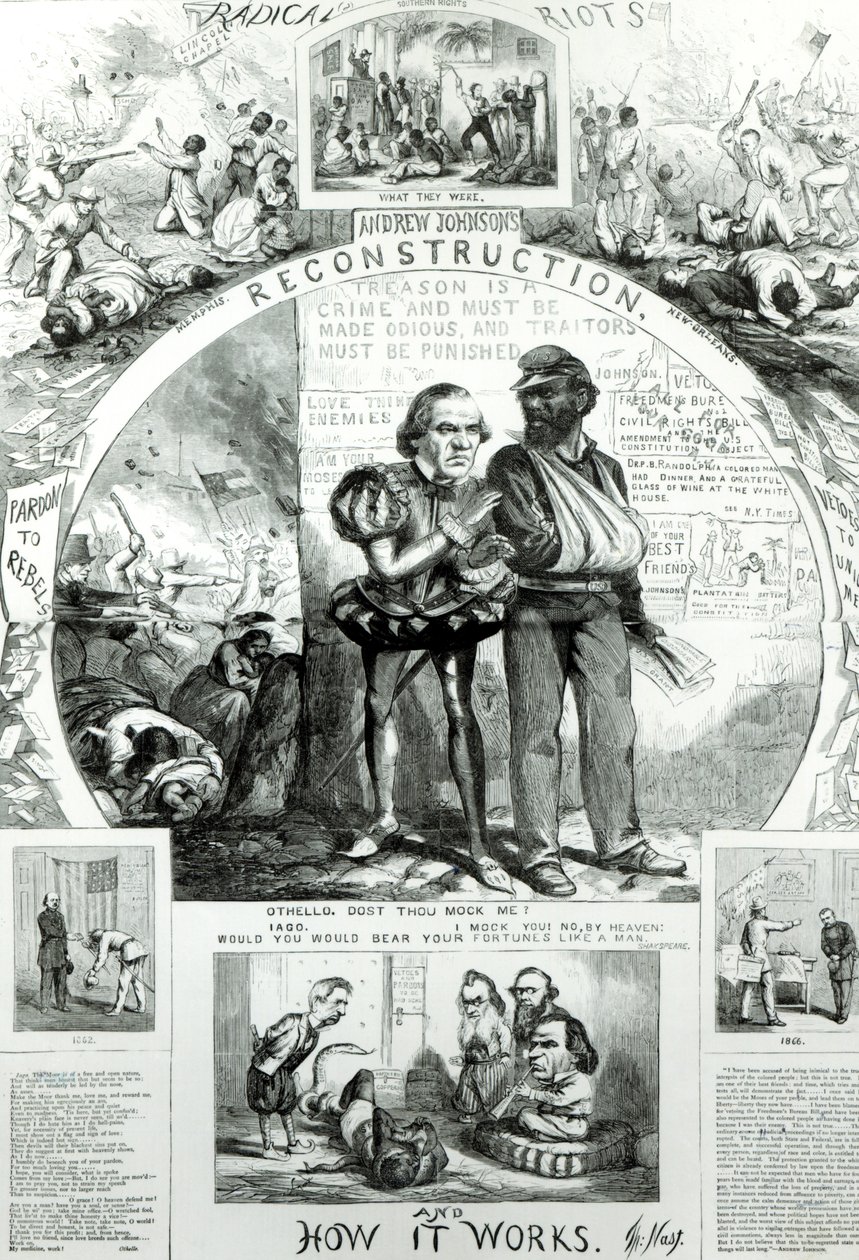 重建及其运作方式，来自&39;Harpers Weekly&39;Vol.10,1866（bw print） 作者 托马斯·纳斯特