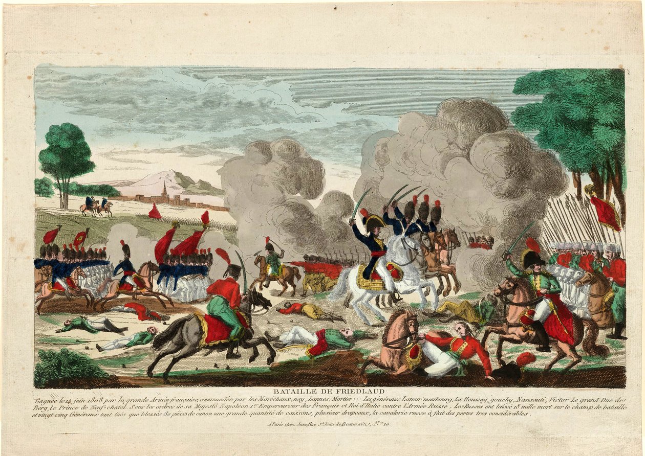 Bataille de Friedland-弗里德兰战役。 1807年6月14日，俄罗斯列布卫队的冲锋-托马斯·查尔斯·诺德 作者 托马斯·诺德（Thomas Naudet）