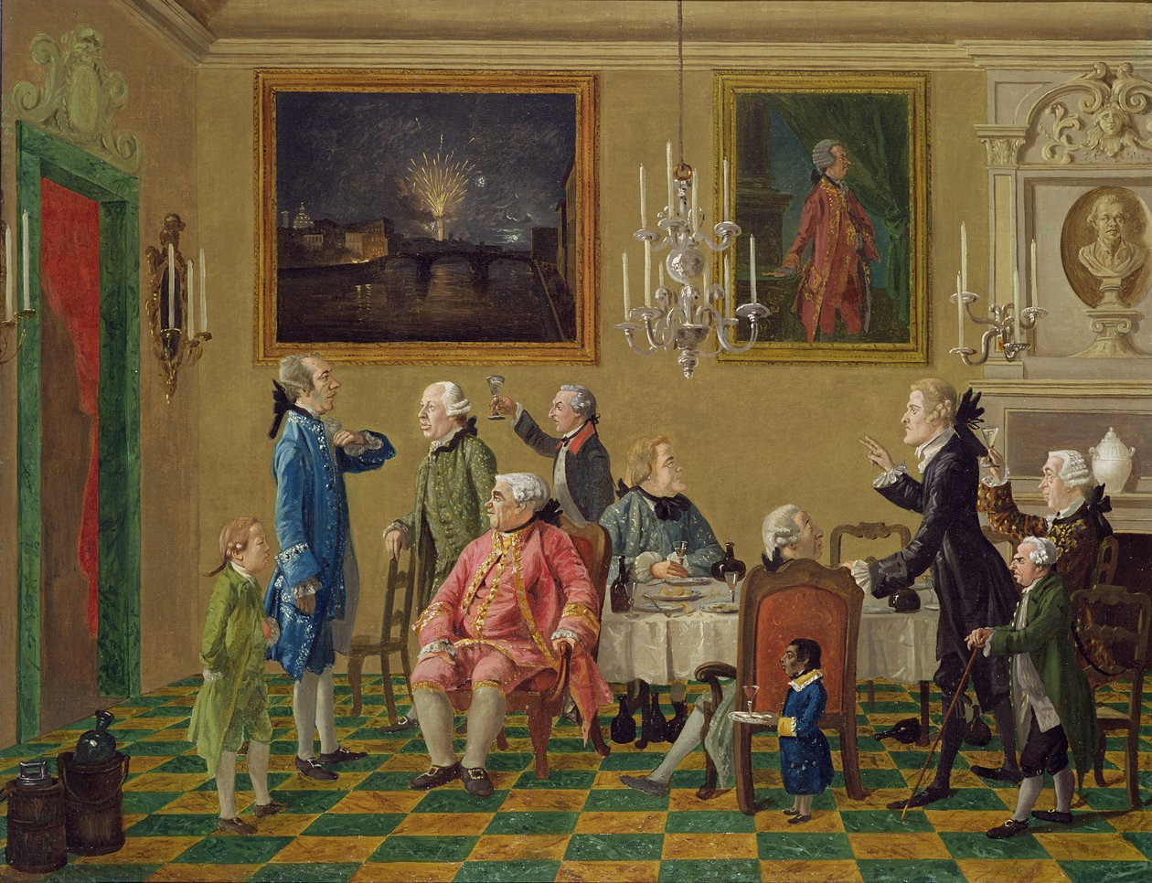 英国绅士在Horace Mann爵士的家中，佛罗伦萨，1763-65 作者 托马斯·帕奇