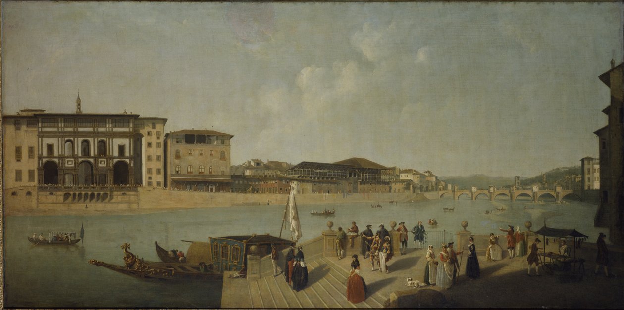 The Arno at Florence (oil on canvas) 作者 托马斯·帕奇