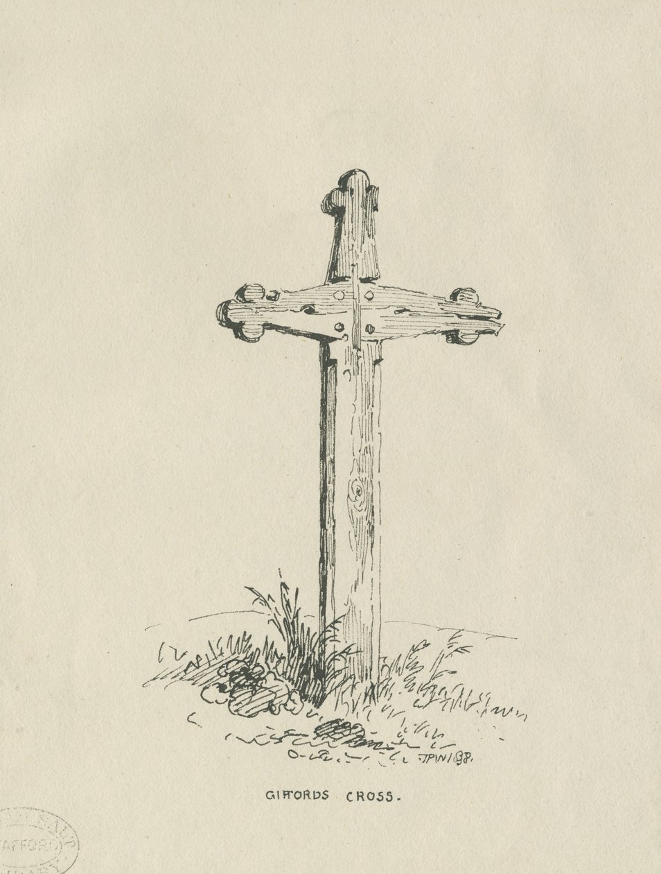 希灵顿大厅-“吉法德的十字架”：钢笔和水墨画，1838年 作者 托马斯·佩普洛伍德