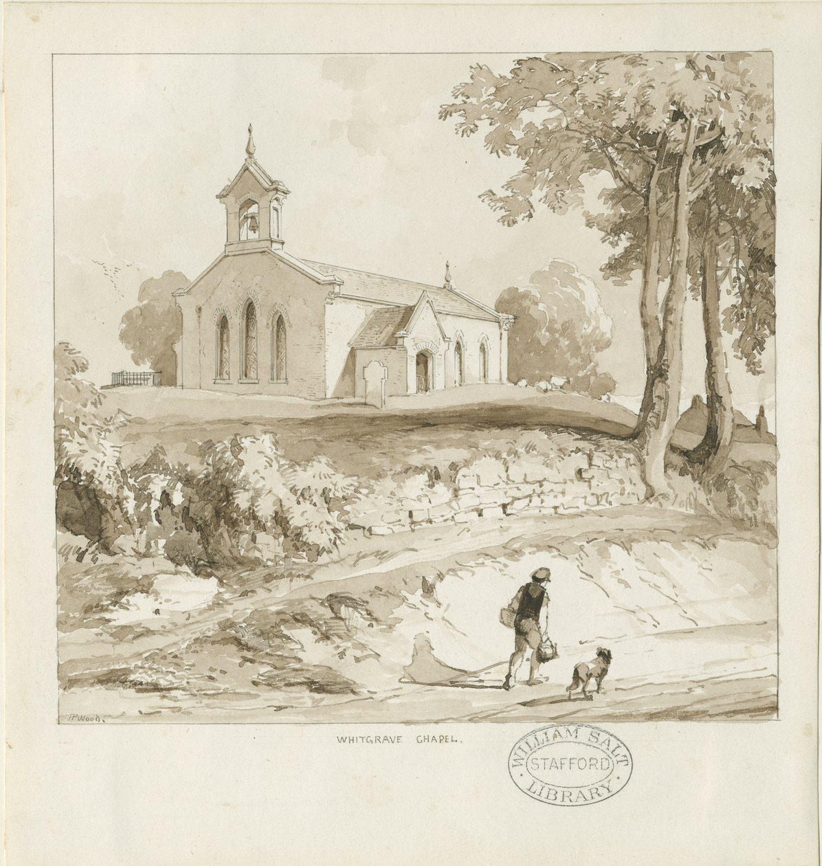 斯塔福德-惠特格里夫教堂：乌贼墨画，nd [c 1838]（绘画） 作者 托马斯·佩普洛伍德