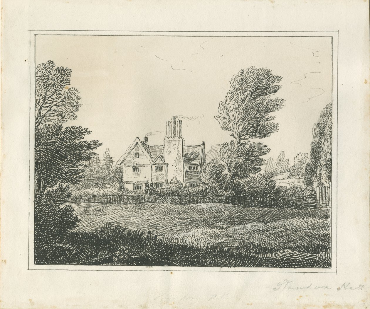 斯坦顿·霍尔（Standon Hall）：钢笔和墨水绘画，nd [？19世纪中叶]（绘画） 作者 托马斯·佩普洛伍德