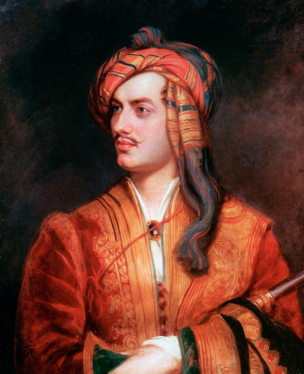 罗奇代尔的拜伦穿着阿尔巴尼亚服饰，1813年 作者 托马斯·菲利普斯