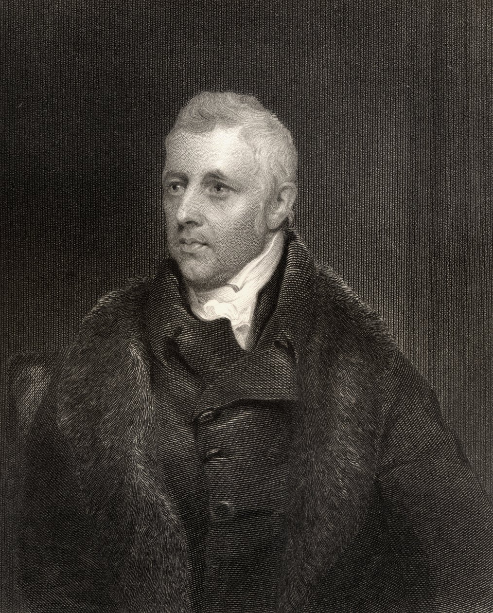 哈罗比第一伯爵达德利莱德，由亨利罗宾逊（1796-1871）镌刻，来自&39;国家肖像画廊，第四卷&39;，出版于1835年 作者 托马斯·菲利普斯