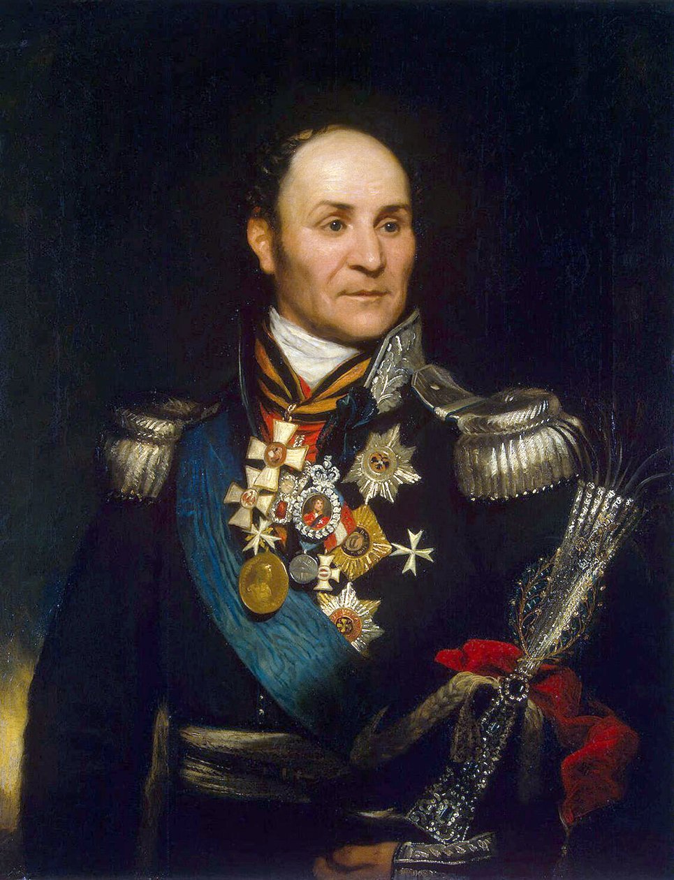 马特维-伊万诺维奇-普拉托夫伯爵肖像（1757-1818 年）（Matvei Ivanovitch Platov）1814 年的绘画作品 de Phillips, Thomas (1770-1845) 圣彼得堡国家冬宫 作者 托马斯·菲利普斯