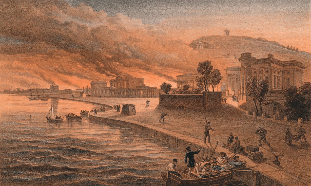 1855年6月9日，于克特奇焚烧政府建筑物 作者 托马斯·皮肯