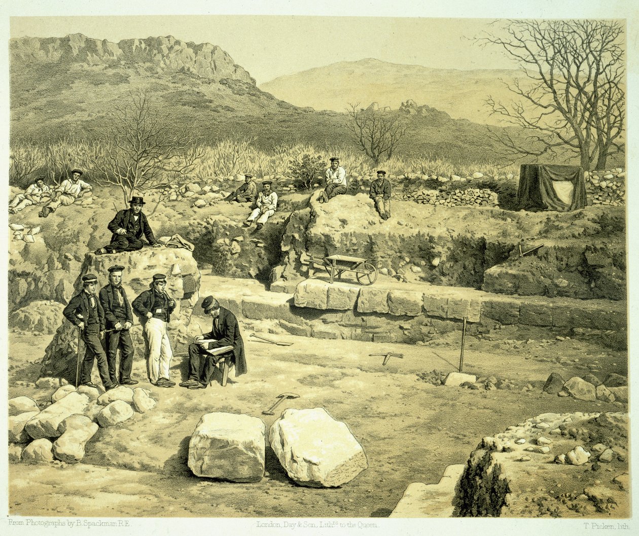 火星神庙的视图，来自“Helicarnassus，Cnidus和Branchidae的发现史”，作者Charles Thomas Newton（1816-94）于1862年出版 作者 托马斯·皮肯