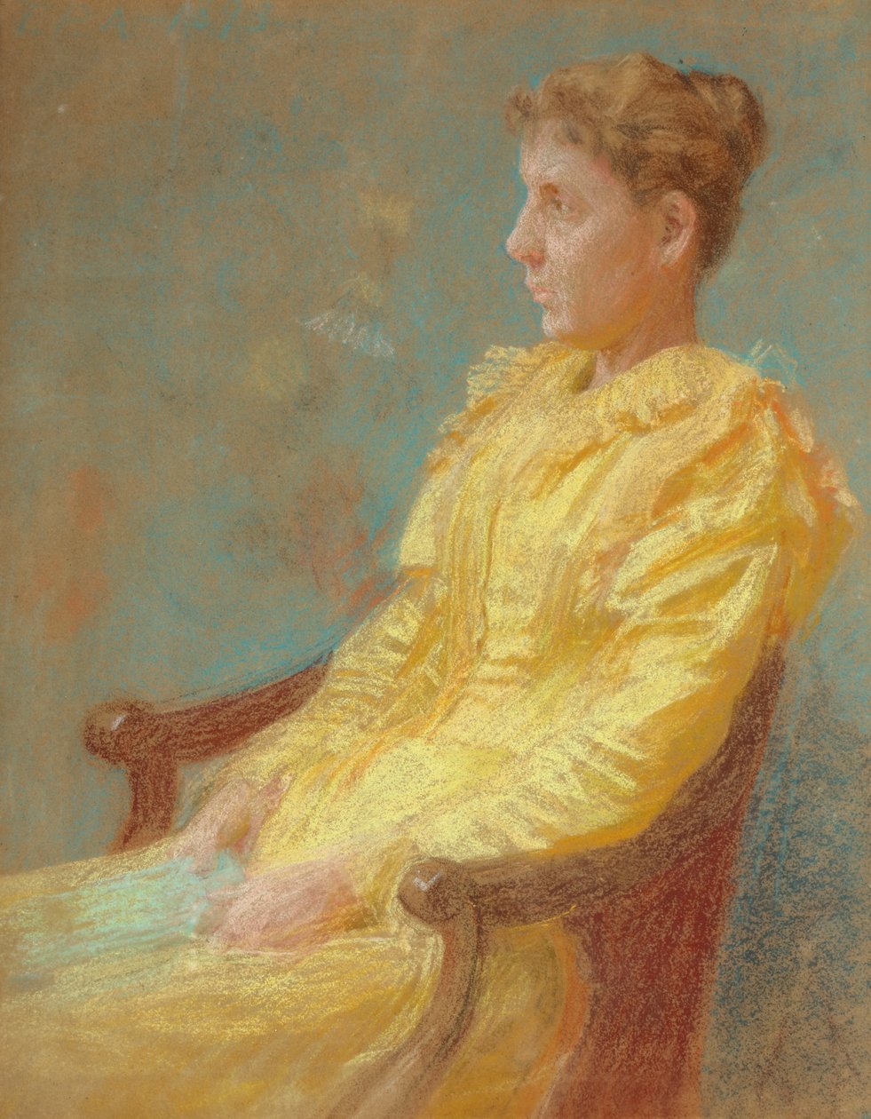 艺术家妻子的肖像 1893 年（纸面粉彩画） 作者 托马斯·波洛克·安舒茨