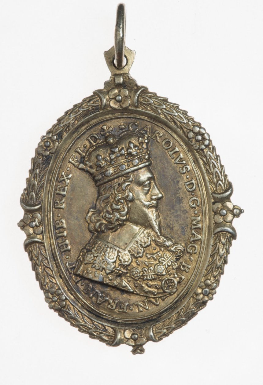 Charles I和Henrietta Maria支持者徽章，c.1649（银镀金） 作者 托马斯·罗林斯