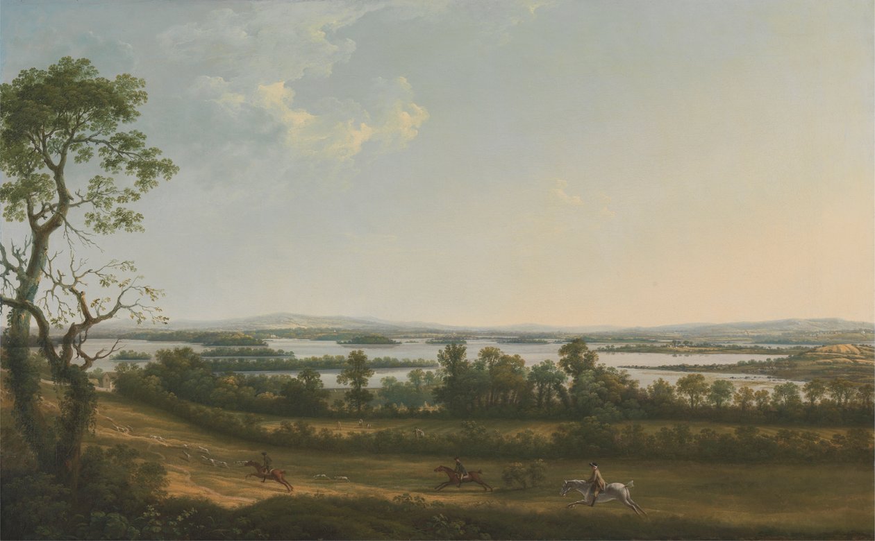 爱尔兰弗马纳郡诺克宁尼 (Knock Ninney) 的厄恩湖 (Lough Erne)，远处是贝莱尔 (Bellisle) 作者 托马斯·罗伯茨