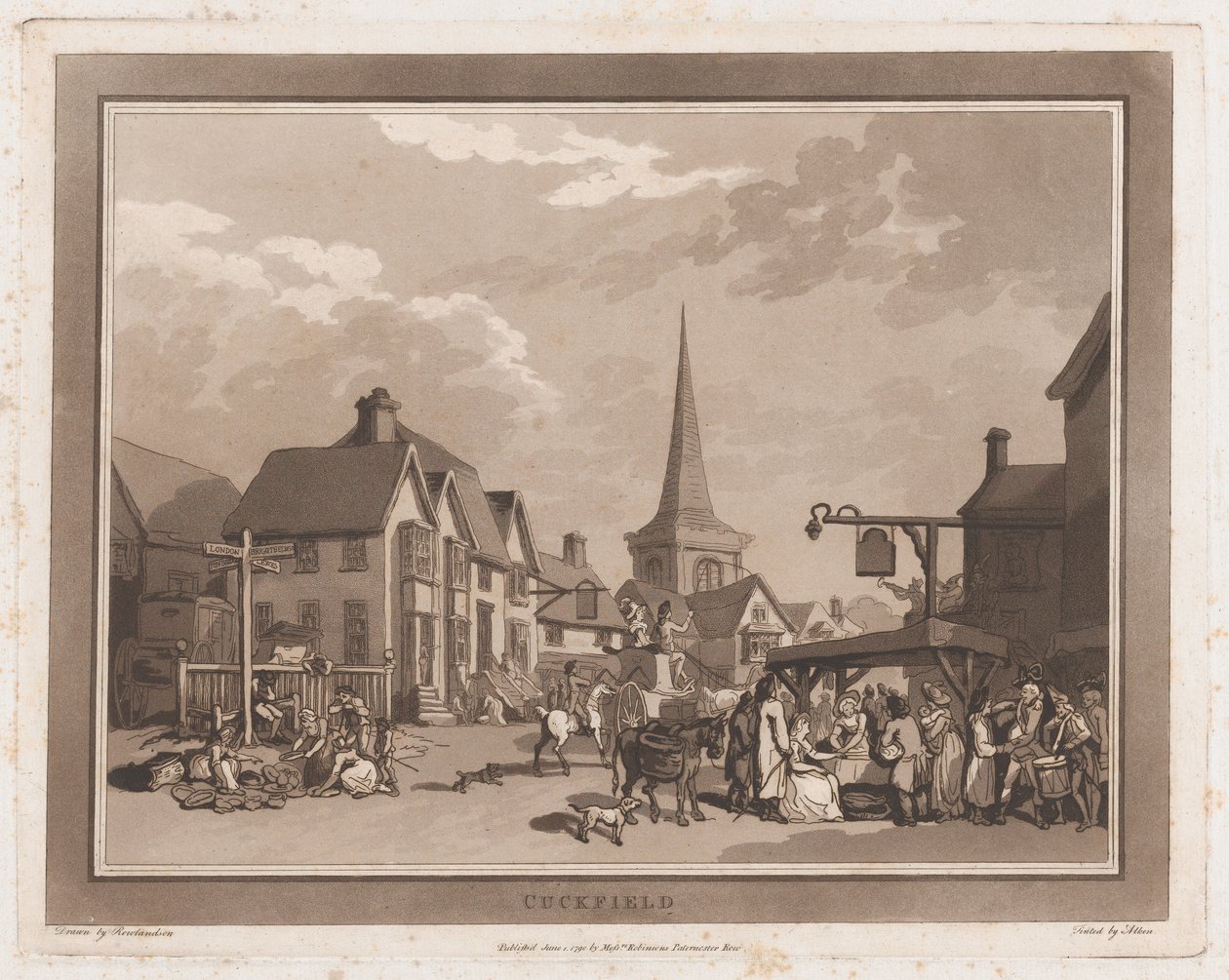 Cuckfield An Excursion to Brighthelmstone, June 1, 1790., June 1, 1790.创作者：Thomas Rowlandson, Samuel Alken. 作者 托马斯·罗兰森，塞缪尔·阿尔肯