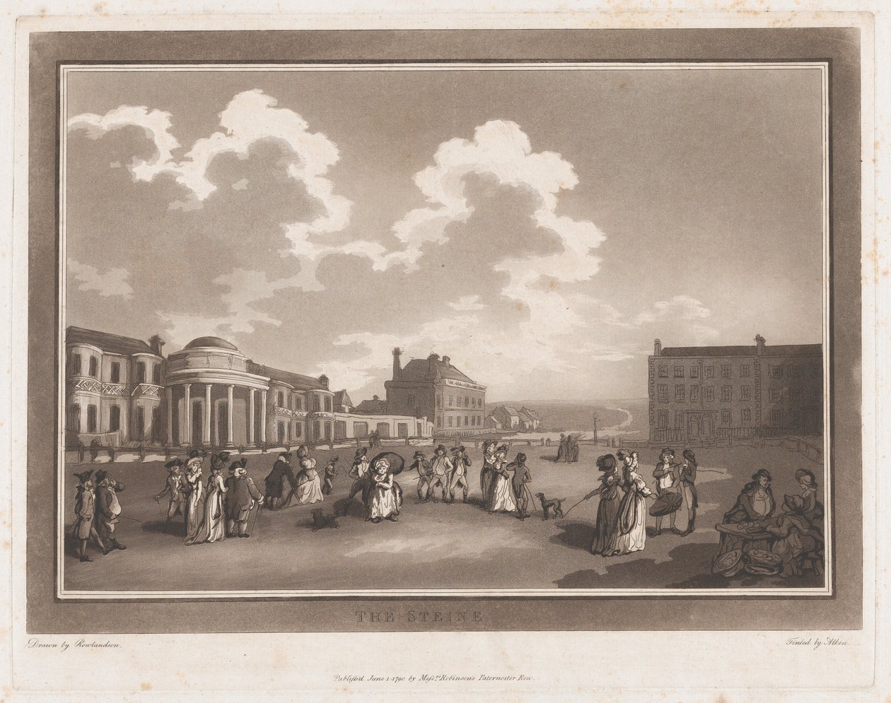 The Steine An Excursion to Brighthelmstone, June 1, 1790., June 1, 1790.创作者：Thomas Rowlandson, Samuel Alken. 作者 托马斯·罗兰森，塞缪尔·阿尔肯