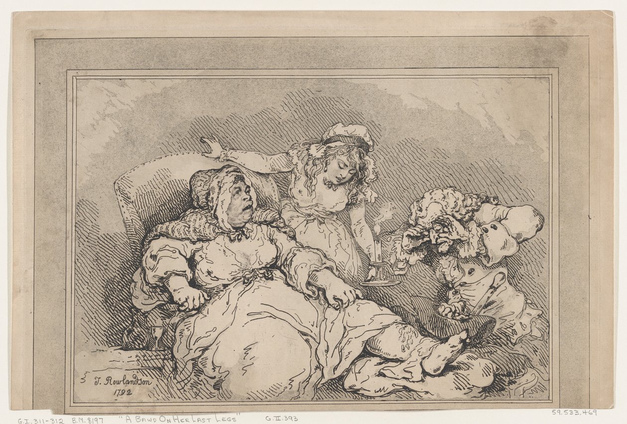 A Bawd on her Last Legs, 1792., 1792. 作者 托马斯·罗兰森