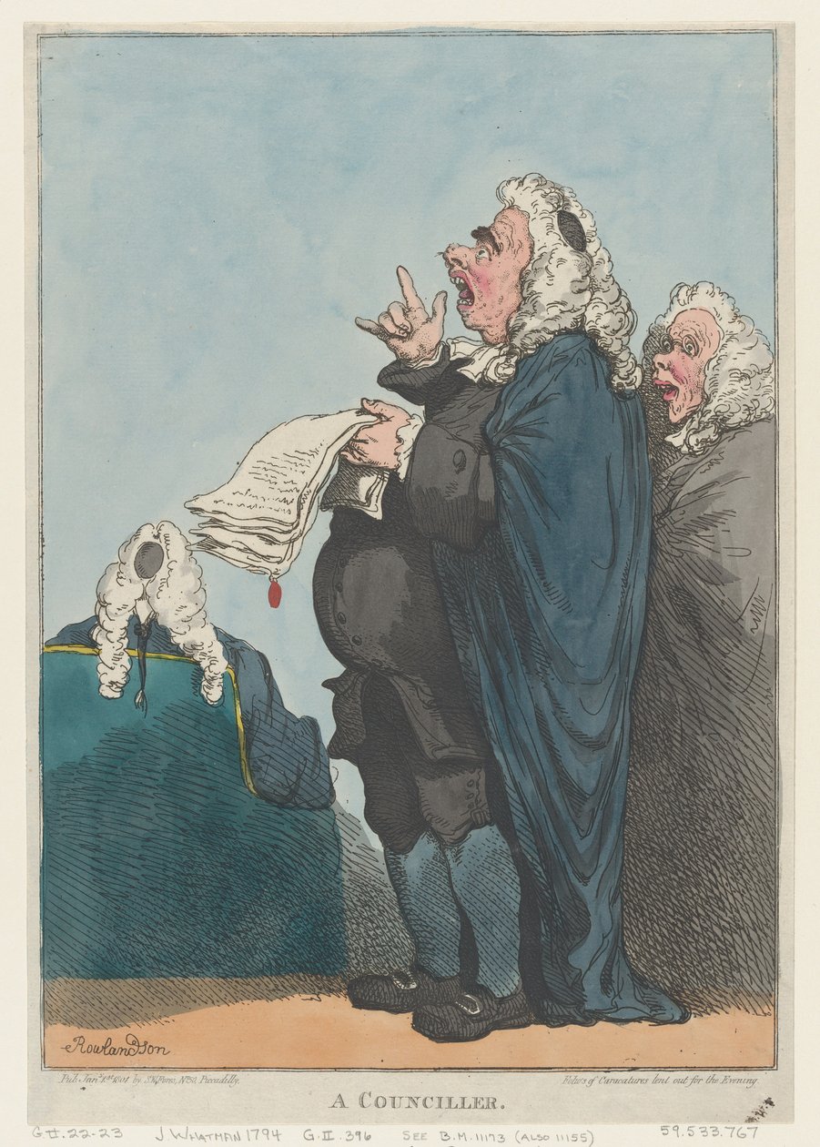 A Counciller[原文如此]，1801年1月1日。, January 1, 1801. 作者 托马斯·罗兰森