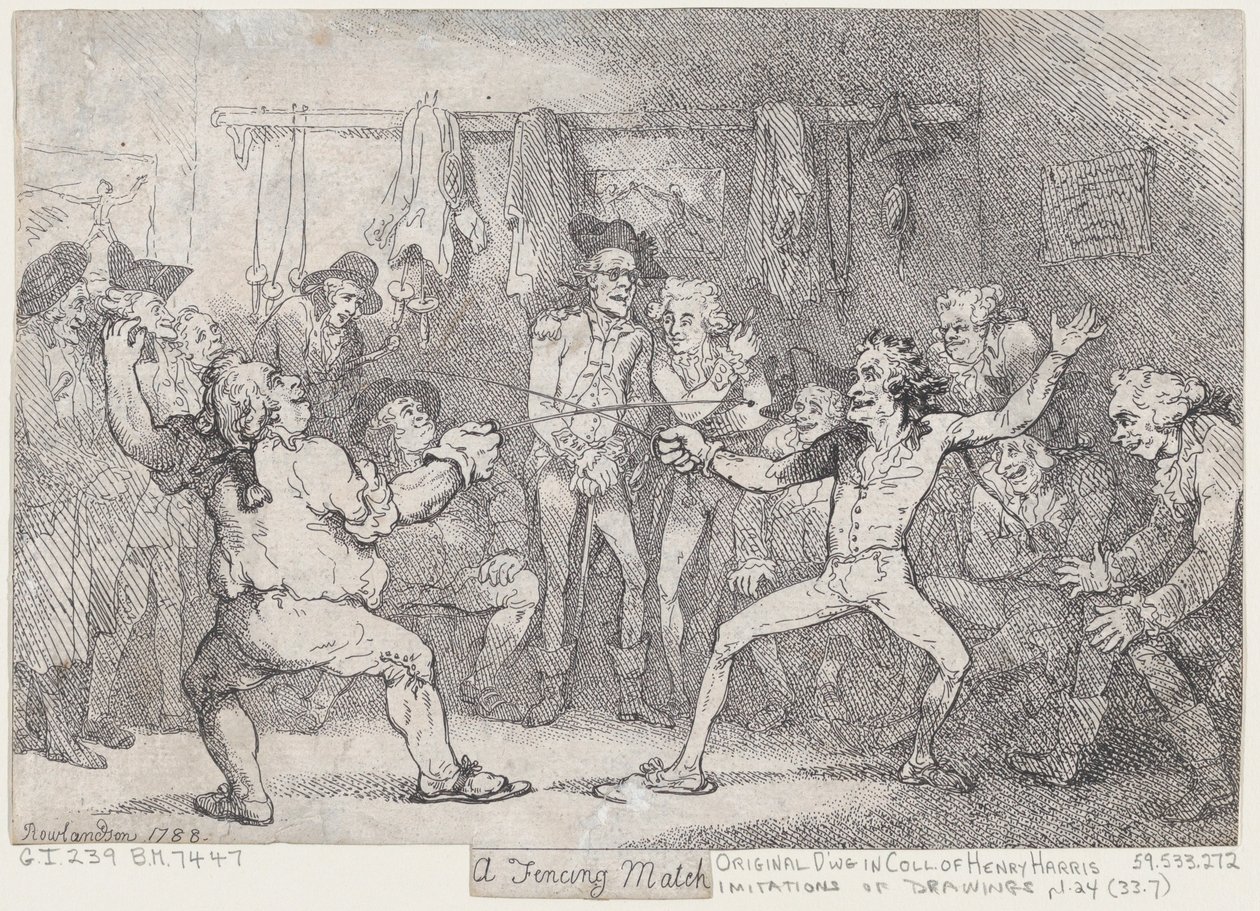 A Fencing Match, December 29, 1788., December 29, 1788. 作者 托马斯·罗兰森