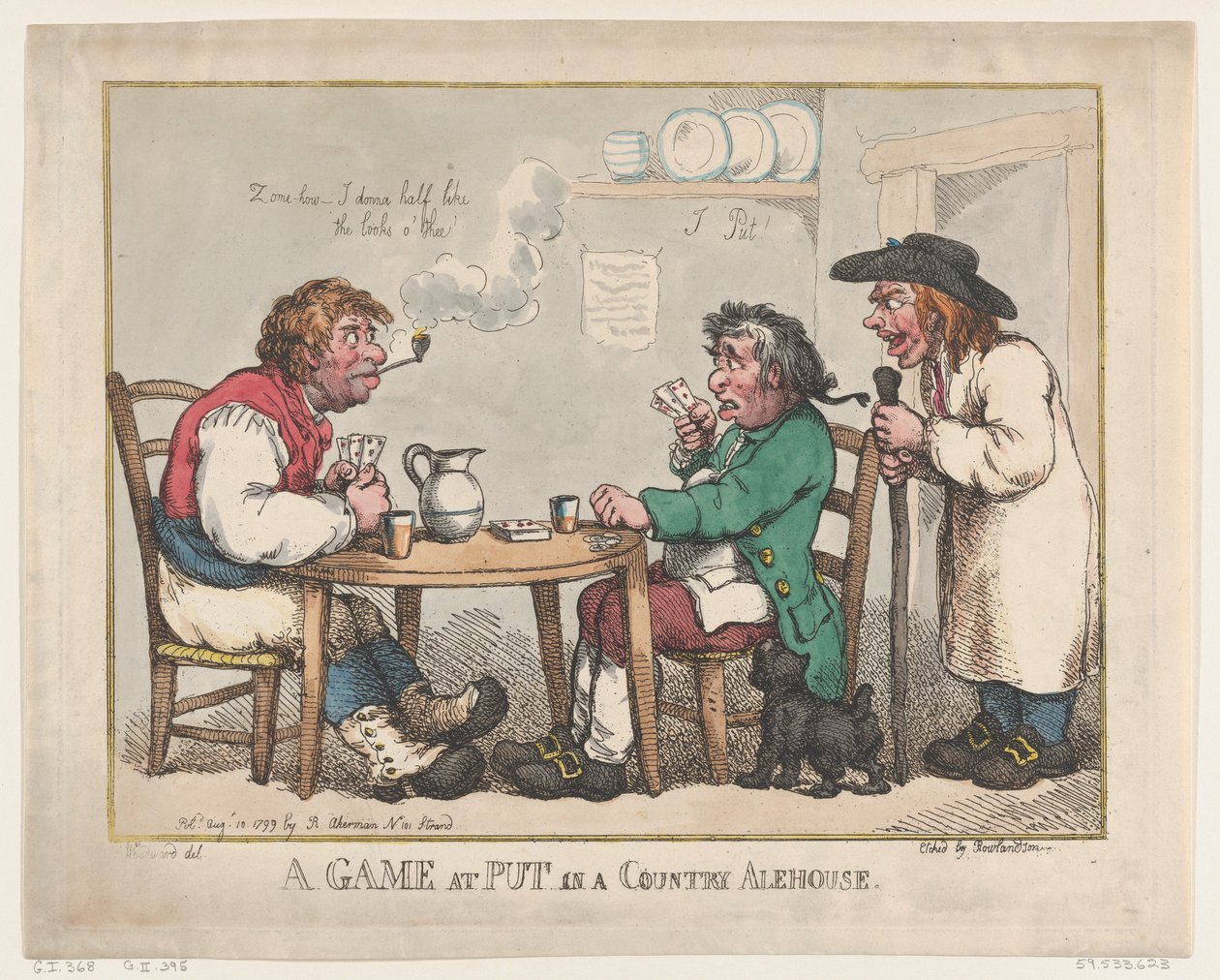 A Game at Put in a Country Alehouse, August 10, 1799., August 10, 1799. 作者 托马斯·罗兰森