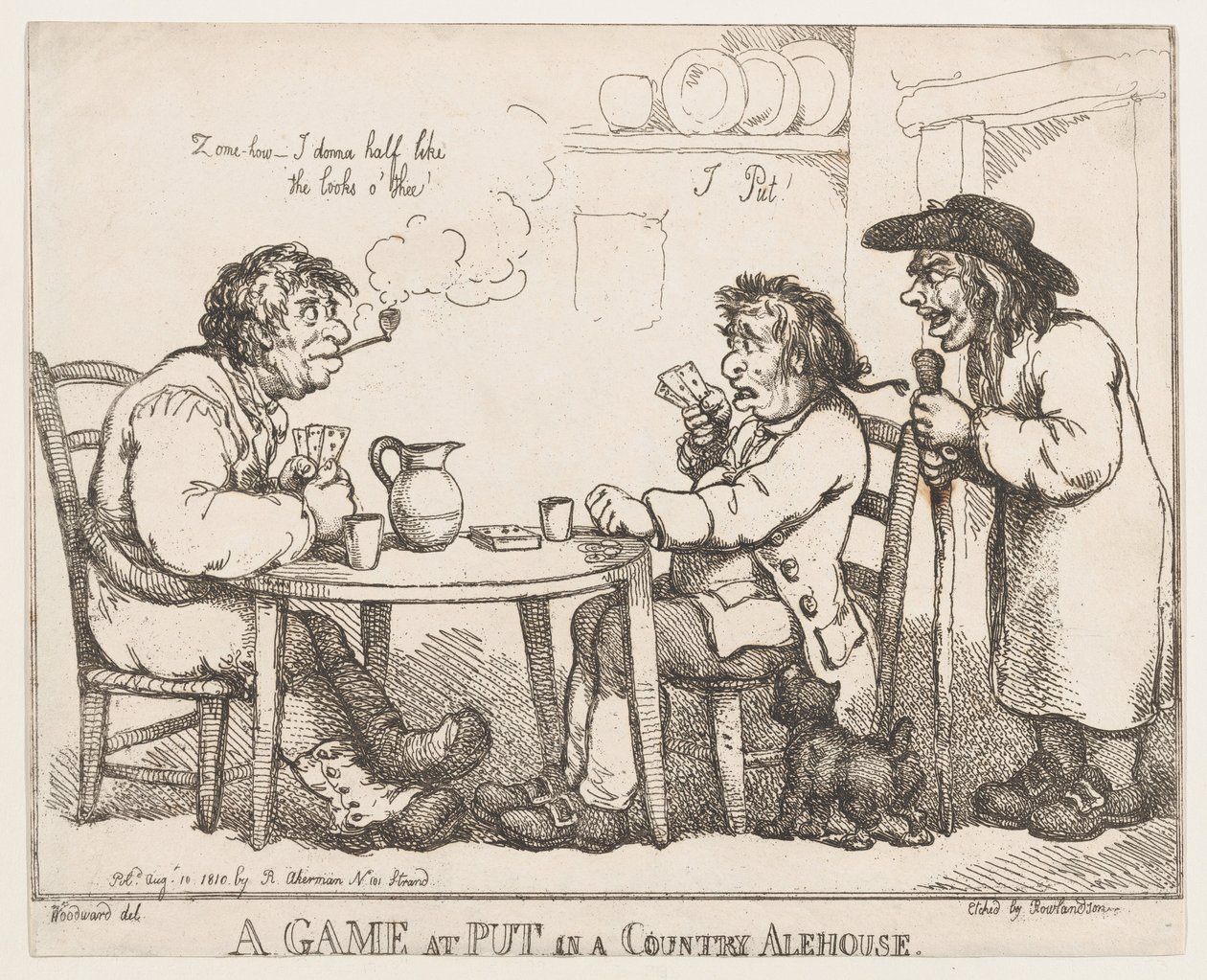 A Game at Put in a Country Alehouse, August 10, 1810., August 10, 1810. 作者 托马斯·罗兰森