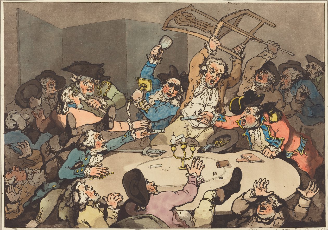 A Kick-up at a Hazard Table, published 1787. 作者 托马斯·罗兰森