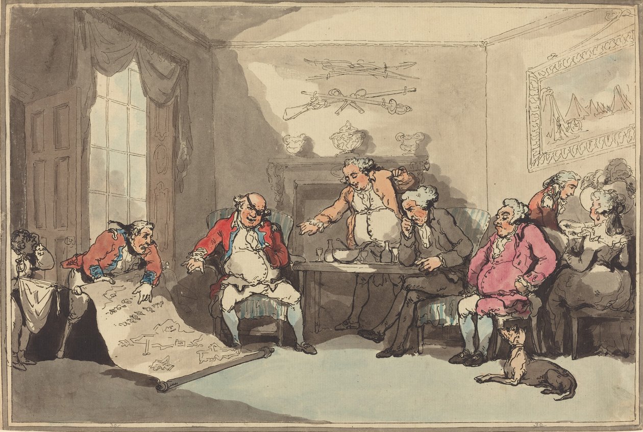 一个民兵会议，可能是1799年。 作者 托马斯·罗兰森