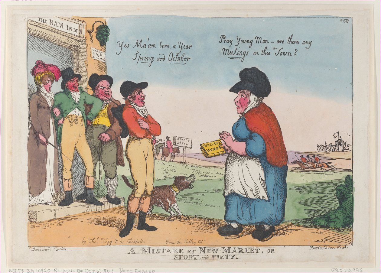 A Mistake at New Market, or Sport and Piety, October 5, 1807., October 5, 1807. 作者 托马斯·罗兰森