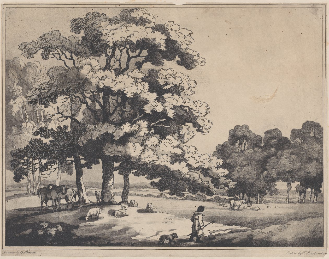 一个公园景观，1783-89，1783-89。 作者 托马斯·罗兰森