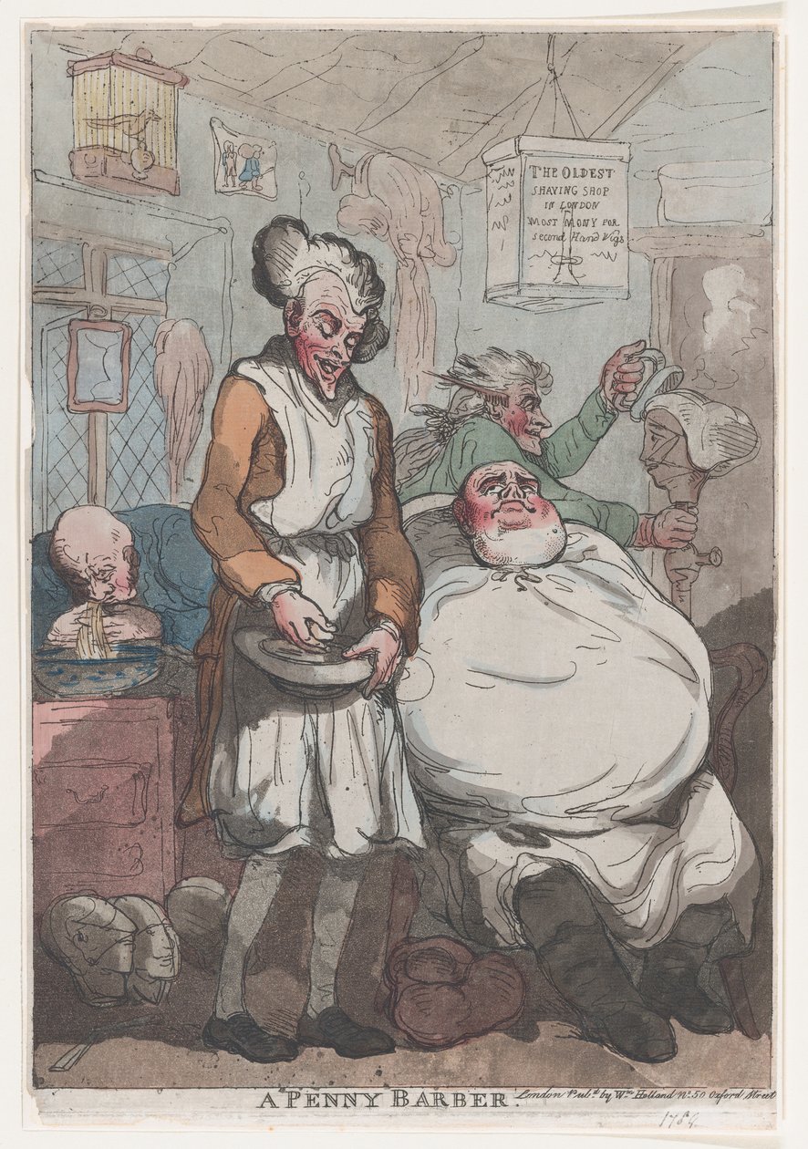A Penny Barber，1789年，1789年。 作者 托马斯·罗兰森