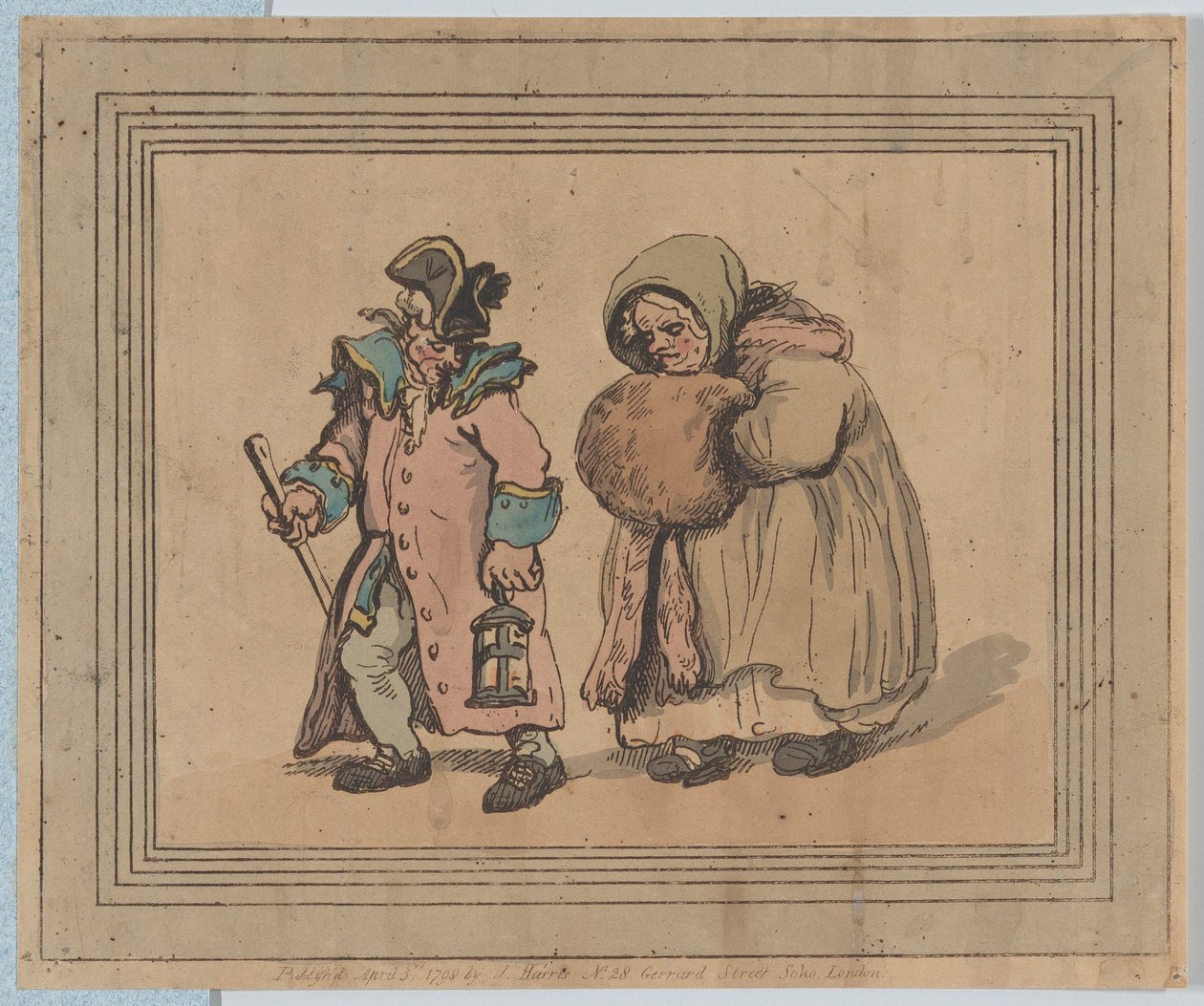A Return from a Visit, April 3, 1798., 1798年4月3日。 作者 托马斯·罗兰森