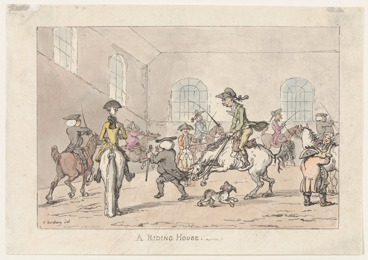 A Riding House, 1799 ., 1799 . 作者 托马斯·罗兰森