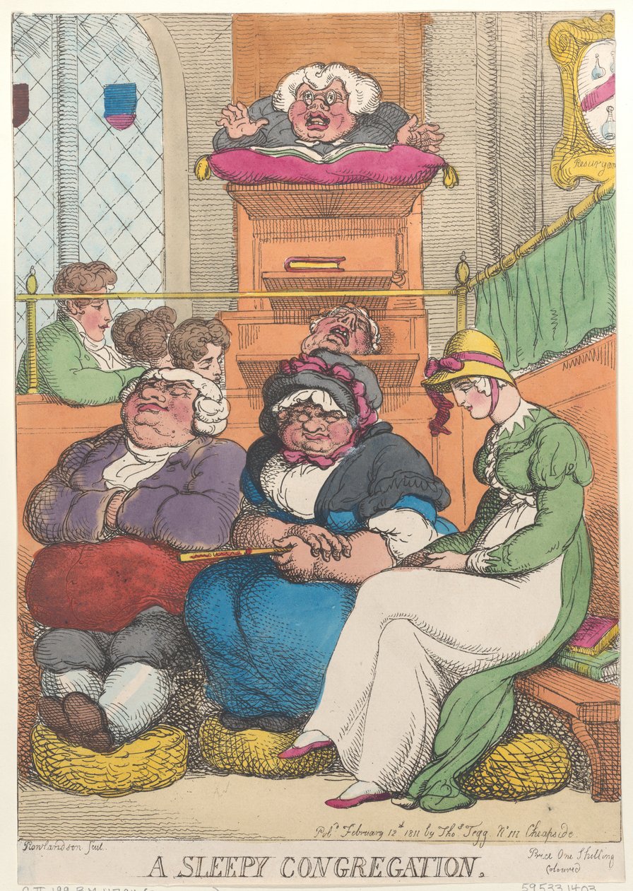 A Sleepy Congregation, February 12, 1811., February 12, 1811. 作者 托马斯·罗兰森