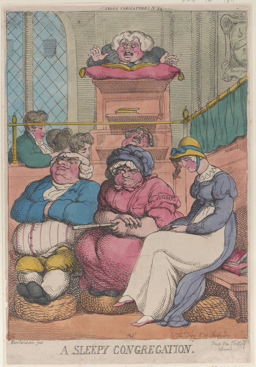 A Sleepy Congregation, February 12, 1811., February 12, 1811. 作者 托马斯·罗兰森