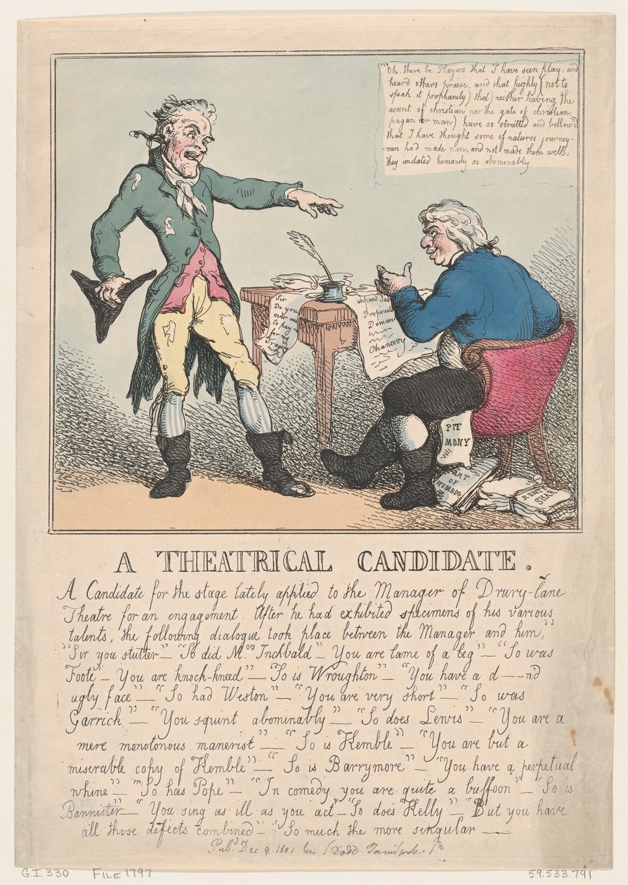 A Theatrical Candidate, 1797., 1797. 作者 托马斯·罗兰森