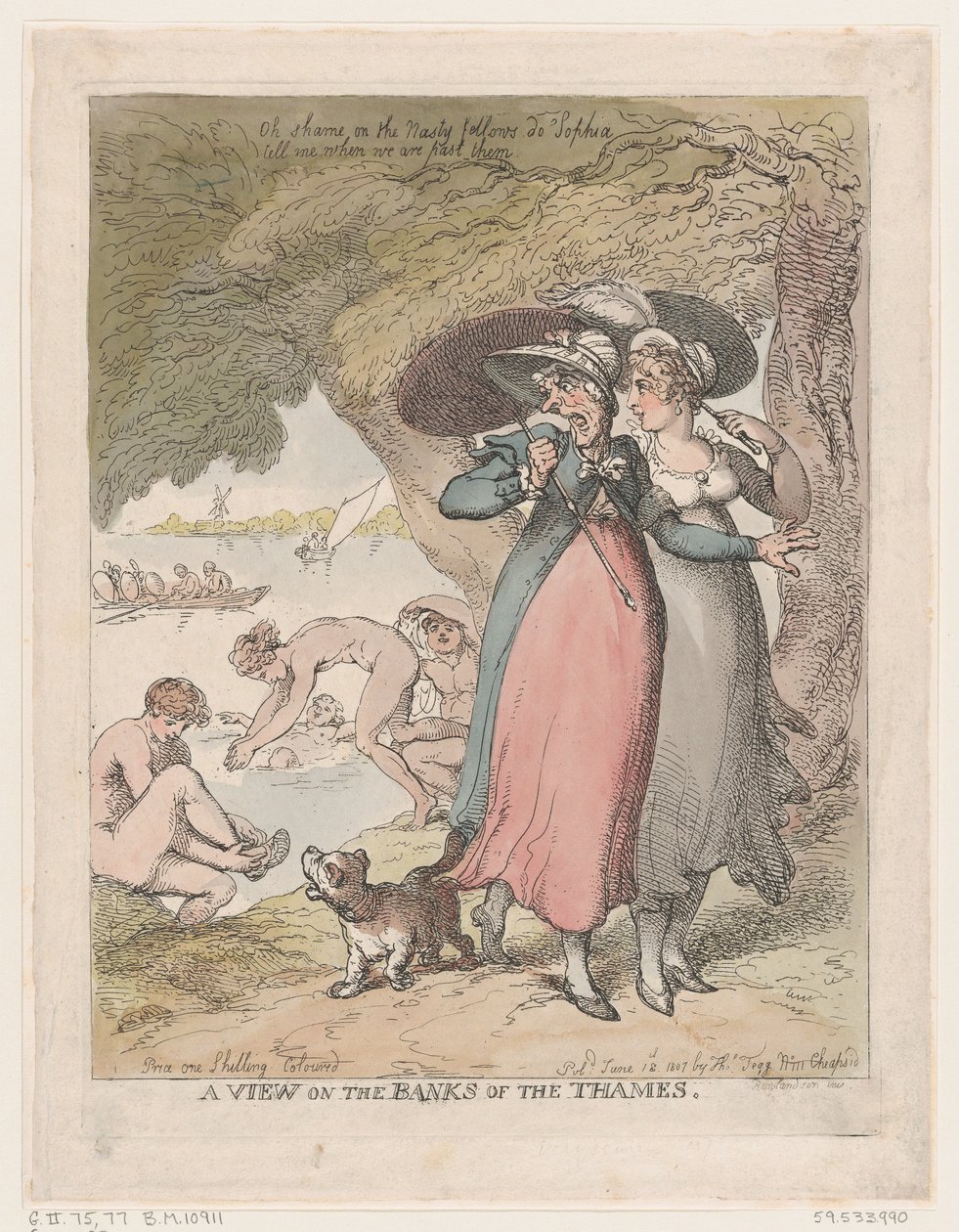 A View on the Banks of the Thames, June 18, 1807., June 18, 1807. 作者 托马斯·罗兰森