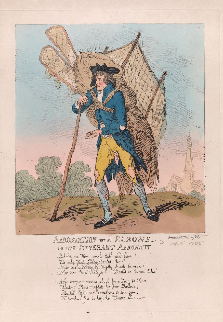 在Elbows或巡回航空，酒吧进行空气静止。 1785年（手工彩色雕刻） 作者 托马斯·罗兰森