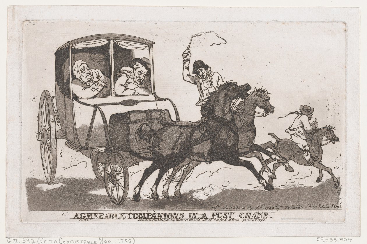 Agreeable Companions in a Post Chaise, June 5, 1790., June 5, 1790. 作者 托马斯·罗兰森