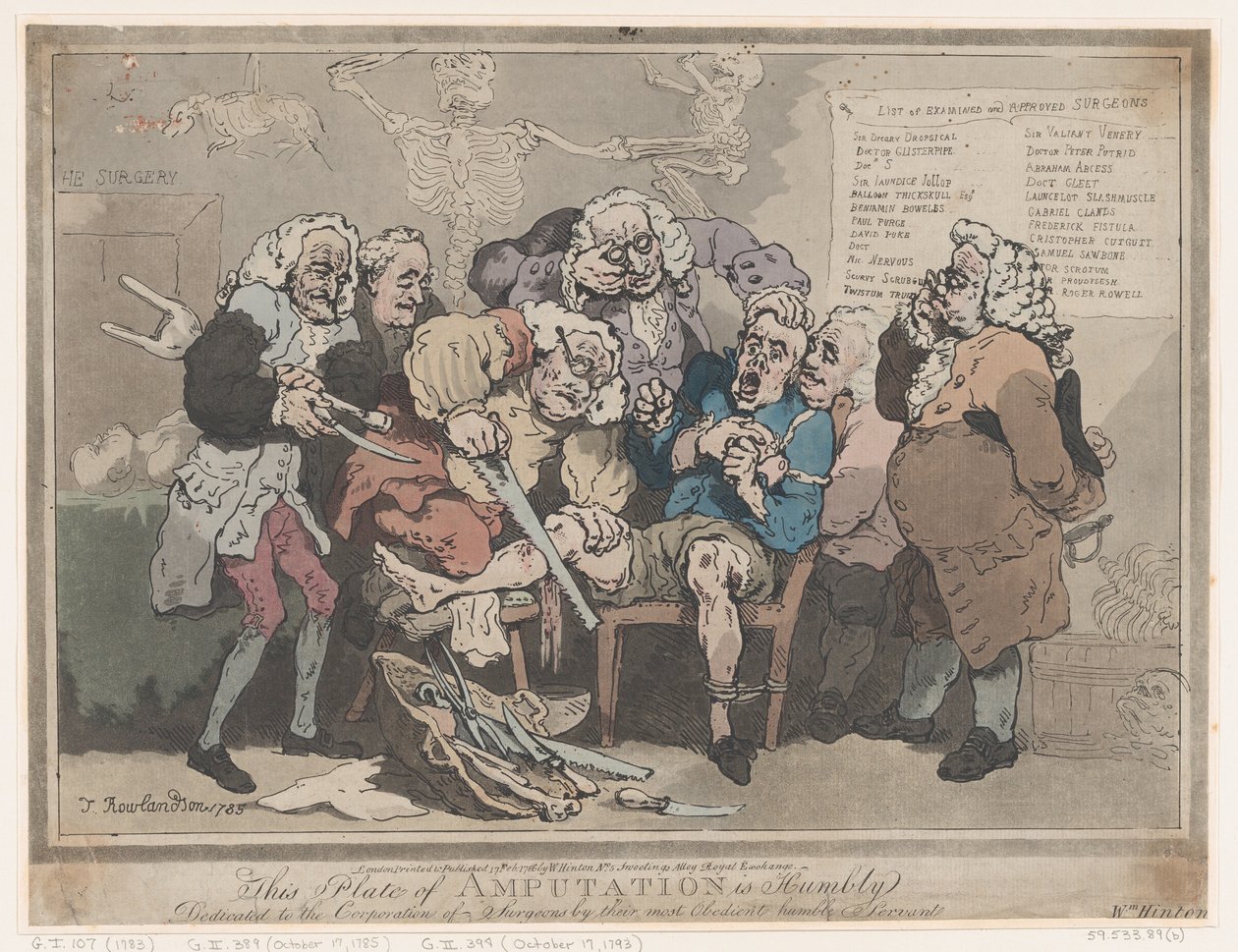 截肢，1786年2月17日。，1786年2月17日。 作者 托马斯·罗兰森