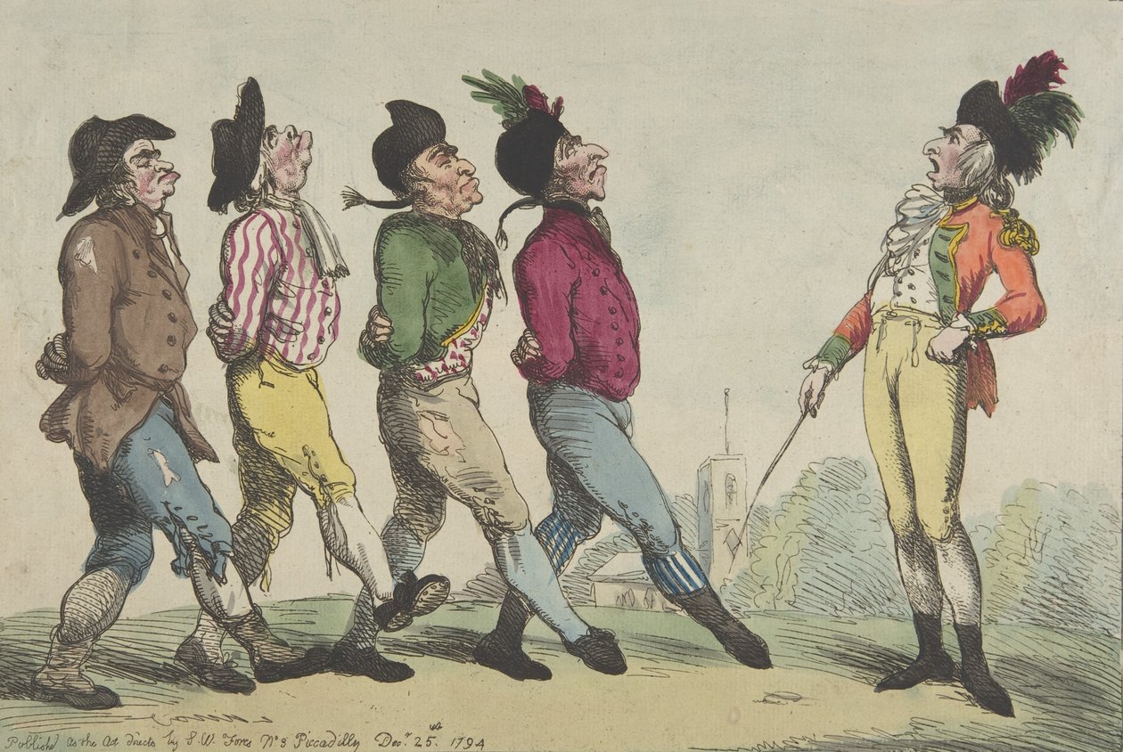 An Early Lesson of Marching, December 24, 1794. , 1794年12月24日。 作者 托马斯·罗兰森